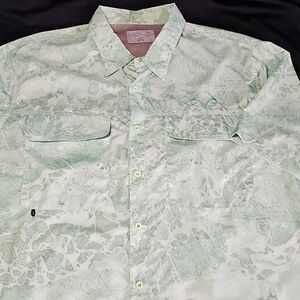 Ocean Coast Realtree EUC Shirt Men's 2XLT Green Camo Short Sleeve Vented Fishing